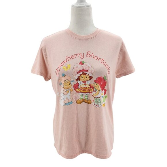 Strawberry Shortcake Retro Pink Graphic T-Shirt Womens Small - Picture 1 of 6